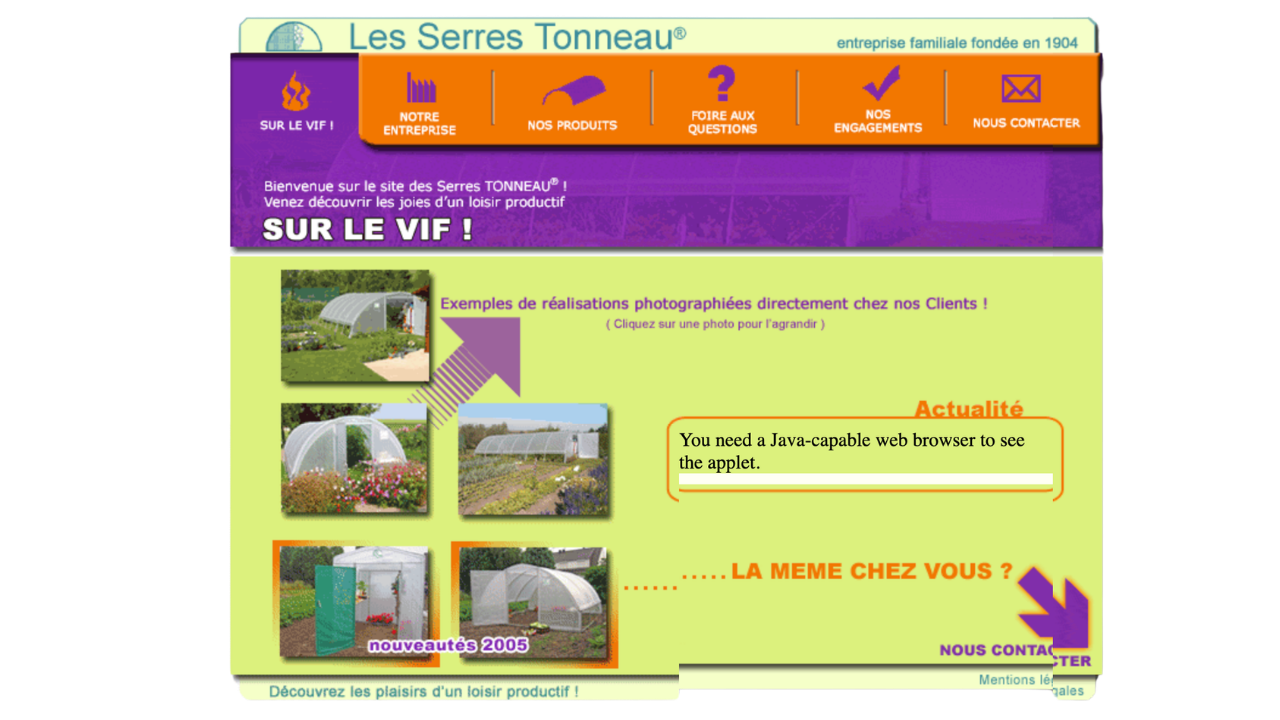 Premier site web serres-tonneau.com
